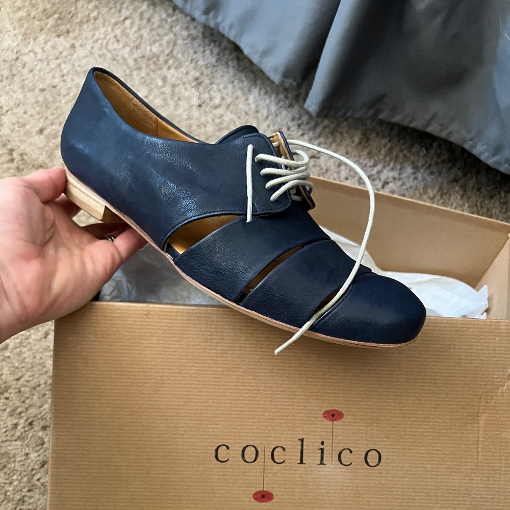 Coclio leather laced flats